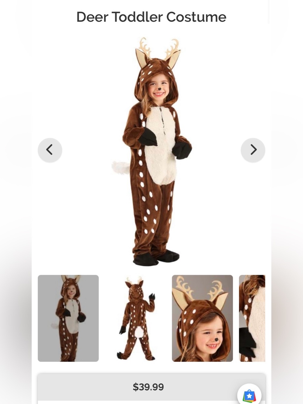 2T Kids Deer Costume